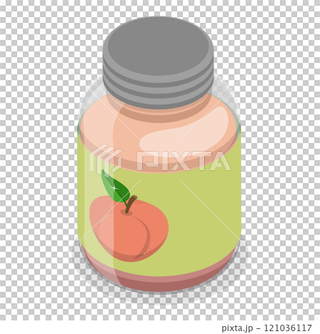 3D Isometric Flat Set of Jam Glass Jars. Item 4 3D Isometric Flat Set of Jam Glass Jars. Item 4 121036117