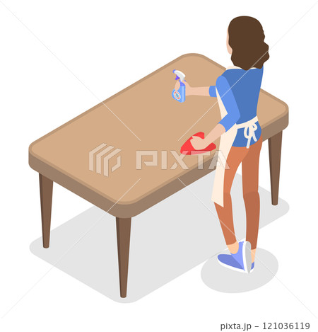 3D Isometric Flat Set of Household Chores. Item 8 3D Isometric Flat Set of Household Chores. Item 8 121036119