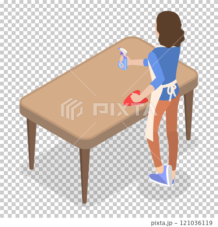 3D Isometric Flat Set of Household Chores. Item 8 3D Isometric Flat Set of Household Chores. Item 8 121036119