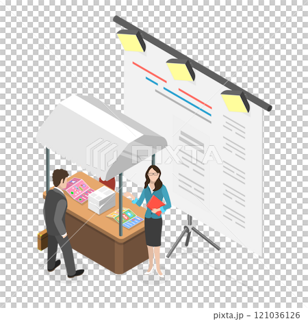 3D Isometric Flat  Illustration of Trade Show. Item 4 121036126