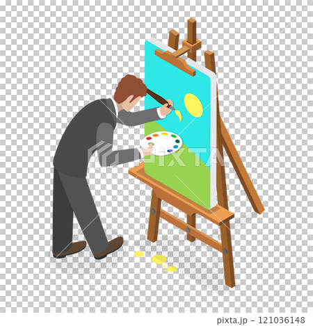 3D Isometric Flat Set of People Hobbies. Item 8 3D Isometric Flat Set of People Hobbies. Item 8 121036148