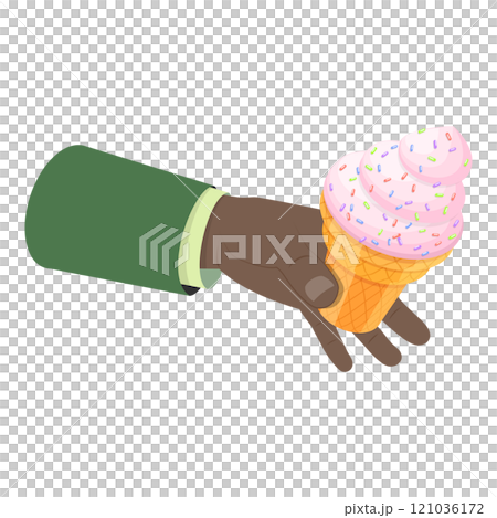 3D Isometric Flat  Illustration of Ice Beverage. Item 4 121036172