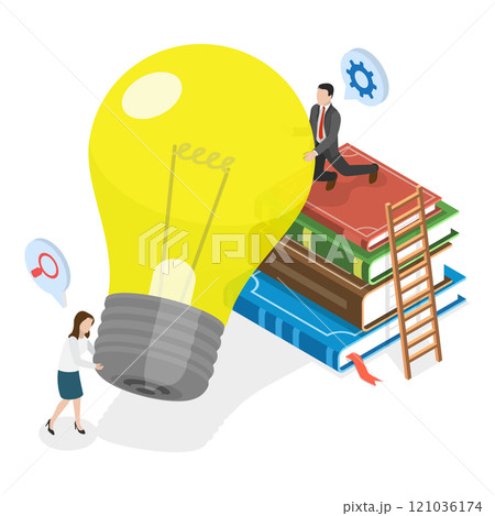 3D Isometric Flat  Illustration of Idea Finding. Item 3 121036174