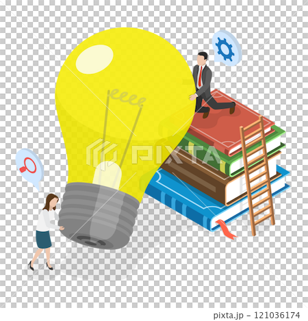3D Isometric Flat  Illustration of Idea Finding. Item 3 121036174