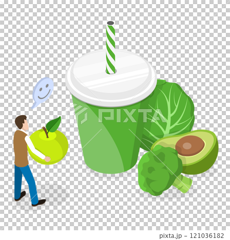 3D Isometric Flat  Illustration of Fitness Nutrition. Item 3 121036182