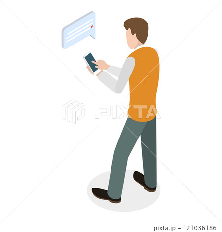 3D Isometric Flat  Illustration of Chatting People. Item 5 121036186