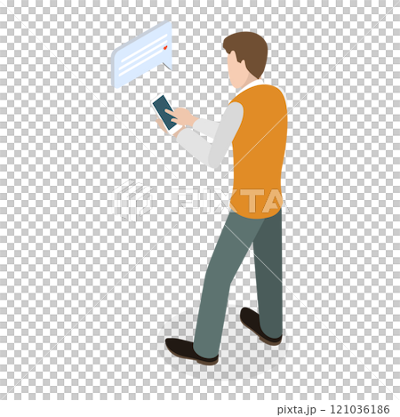 3D Isometric Flat  Illustration of Chatting People. Item 5 121036186
