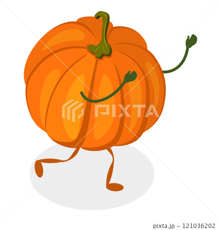 3D Isometric Flat Set of Cute Vegetables. Item 1 3D Isometric Flat Set of Cute Vegetables. Item 1 121036202