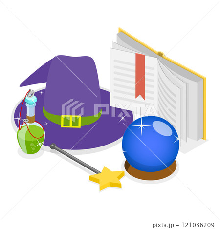 3D Isometric Flat  Illustration of Fortune Teller. Item 1 121036209