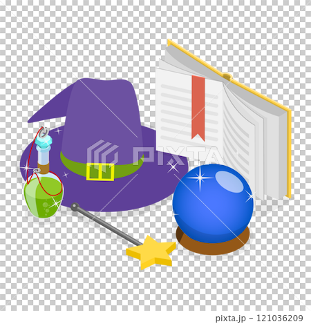 3D Isometric Flat  Illustration of Fortune Teller. Item 1 121036209