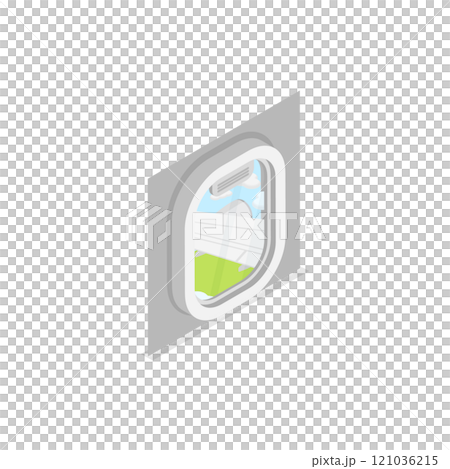 3D Isometric Flat  Set of Airplane Items and Scenes. Item 2 121036215