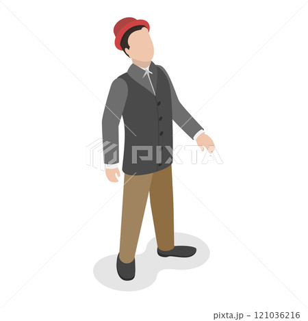 3D Isometric Flat Set of Victorian Period Characters and Objects. Item 4 3D Isometric Flat Set of Victorian Period Characters and Objects. Item 4 121036216