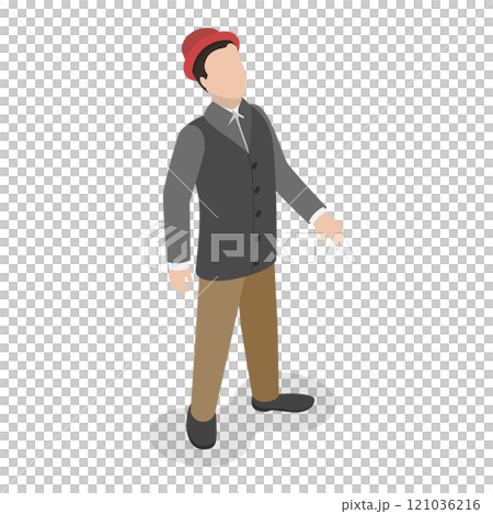 3D Isometric Flat Set of Victorian Period Characters and Objects. Item 4 3D Isometric Flat Set of Victorian Period Characters and Objects. Item 4 121036216