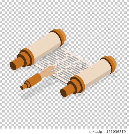 3D Isometric Flat  Set of Jewish Symbolism. Item 6 121036219