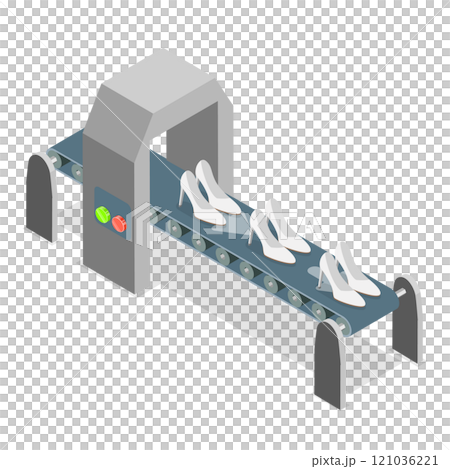 3D Isometric Flat  Illustration of Leather Shoes Production. Item 3 121036221