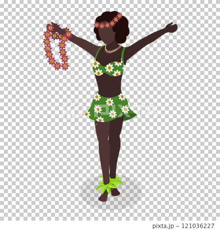 3D Isometric Flat Set of Hawaiian Dancers. Item 3 3D Isometric Flat Set of Hawaiian Dancers. Item 3 121036227