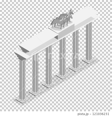 3D Isometric Flat  Set of German Symbols. Item 1 121036231