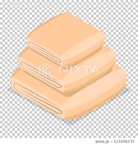 3D Isometric Flat  Set of Towels. Item 3 121036235