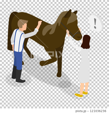 3D Isometric Flat Illustration of Farm Veterinary Doctor. Item 1 3D Isometric Flat Illustration of Farm Veterinary Doctor. Item 1 121036236