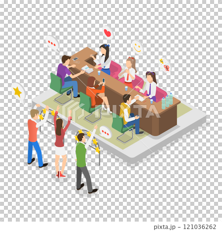 3D Isometric Flat  Illustration of Kpop Idol Culture. Item 2 121036262