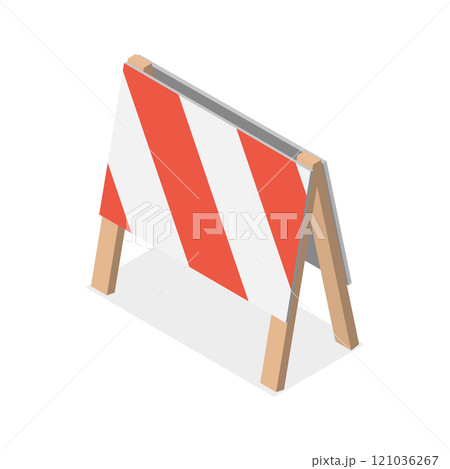 3D Isometric Flat Set of Traffic Road Barriers. Item 1 3D Isometric Flat Set of Traffic Road Barriers. Item 1 121036267