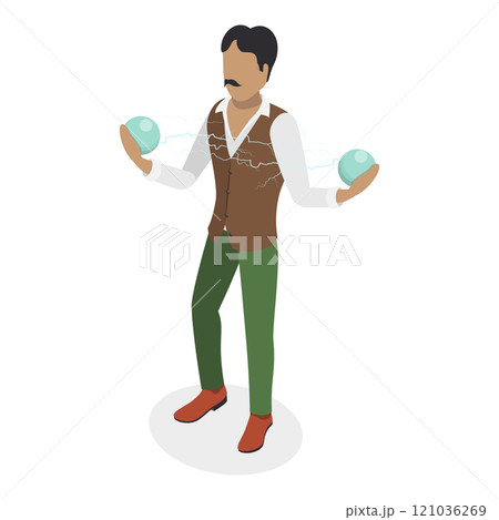 3D Isometric Flat Set of Great Scientists. Item 2 3D Isometric Flat Set of Great Scientists. Item 2 121036269