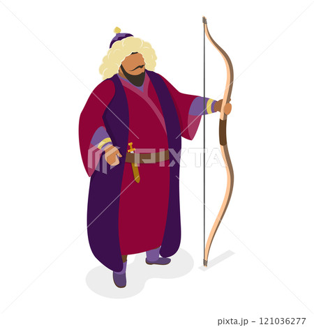 3D Isometric Flat  Set of Historical People. Item 3 121036277