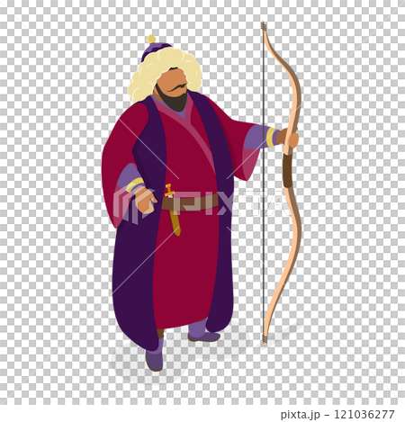 3D Isometric Flat  Set of Historical People. Item 3 121036277