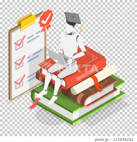 3D Isometric Flat  Illustration of GPT Chat. Item 1 121036282