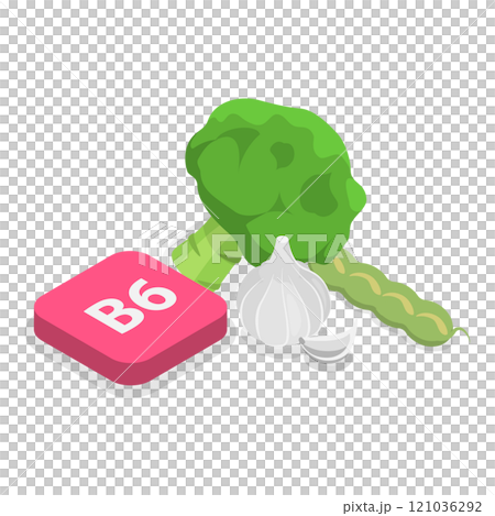3D Isometric Flat Illustration of Vitamins And Minerals. Item 12 3D Isometric Flat Illustration of Vitamins And Minerals. Item 12 121036292