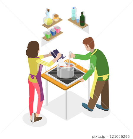 3D Isometric Flat Illustration of Home Relax And Rest. Item 1 3D Isometric Flat Illustration of Home Relax And Rest. Item 1 121036296