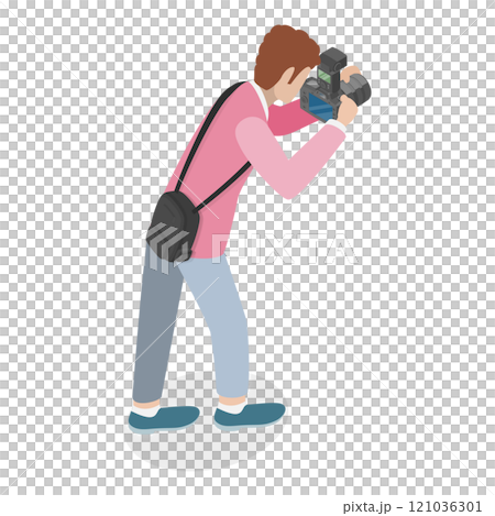 3D Isometric Flat  Set of Photographers. Item 6 121036301