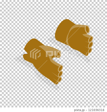 3D Isometric Flat  Set of Gloves. Item 6 121036318