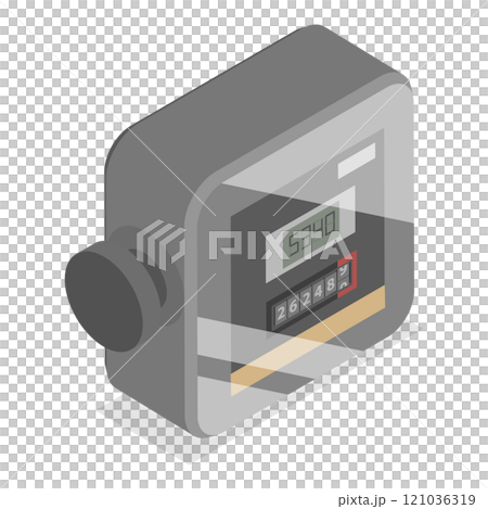 3D Isometric Flat  Set of Gas, Water And Electricity Measuring. Item 2 121036319