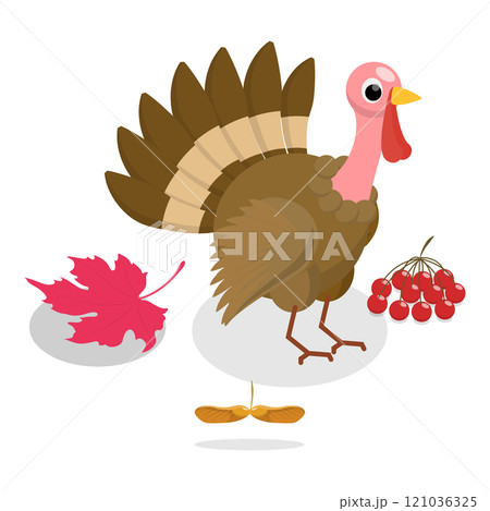 3D Isometric Flat  Set of Thanksgiving Set. Item 3 121036325