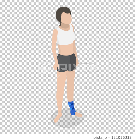 3D Isometric Flat  Illustration of Rehabilitation After Trauma. Item 6 121036332