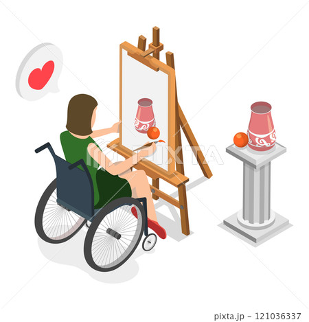 3D Isometric Flat Illustration of Life With Disability. Item 3 3D Isometric Flat Illustration of Life With Disability. Item 3 121036337