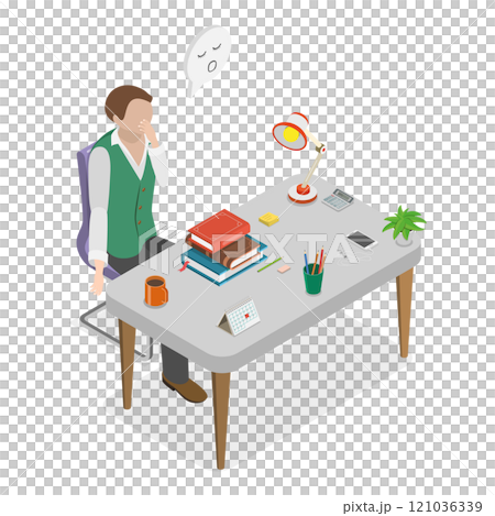3D Isometric Flat Illustration of Boring Meeting. Item 1 3D Isometric Flat Illustration of Boring Meeting. Item 1 121036339