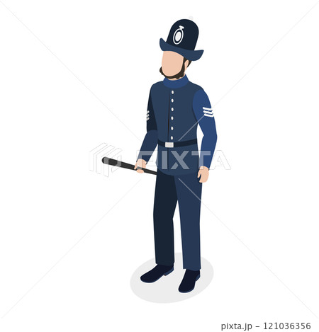 3D Isometric Flat  Set of British People Set. Item 2 121036356