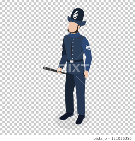 3D Isometric Flat  Set of British People Set. Item 2 121036356