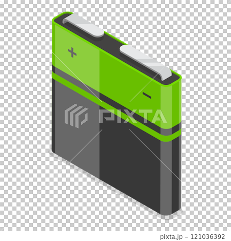 3D Isometric Flat  Illustration of Battery Set. Item 6 121036392