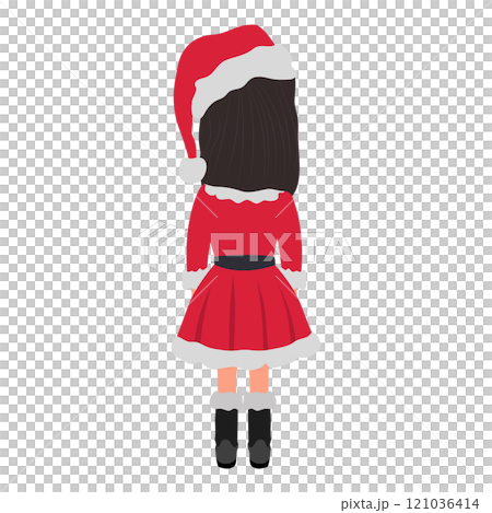 Flat Illustration of Kid Girl Wearing Santa Costume. Item 1 Flat Illustration of Kid Girl Wearing Santa Costume. Item 1 121036414