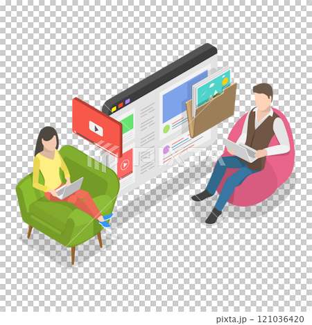 3D Isometric Flat Illustration of Cloud Services. Item 3 3D Isometric Flat Illustration of Cloud Services. Item 3 121036420