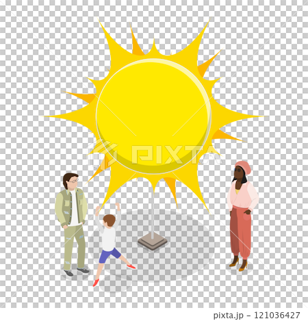 3D Isometric Flat  Set of Planetarium Excursion. Item 3 121036427