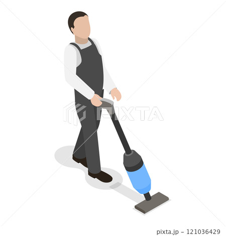3D Isometric Flat  Illustration of Cleaning Service. Item 1 121036429