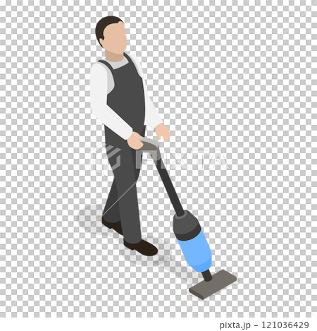 3D Isometric Flat  Illustration of Cleaning Service. Item 1 121036429