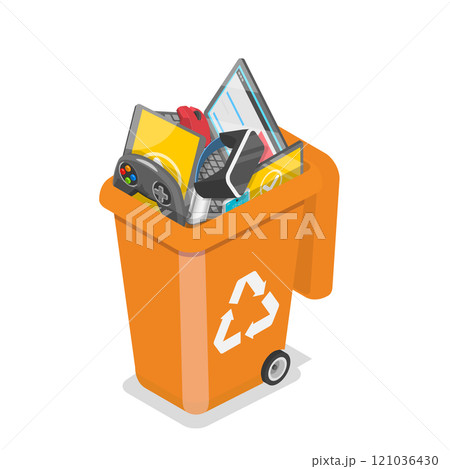 3D Isometric Flat  Illustration of Waste Management. Item 6 121036430