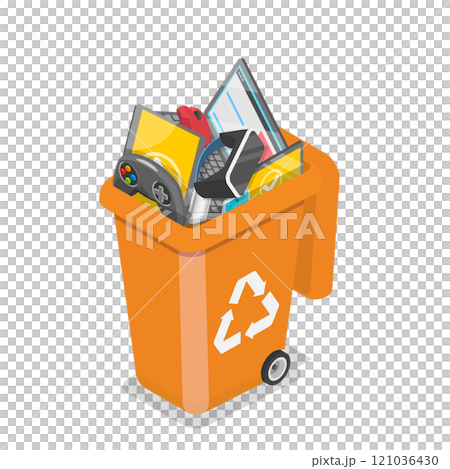 3D Isometric Flat  Illustration of Waste Management. Item 6 121036430