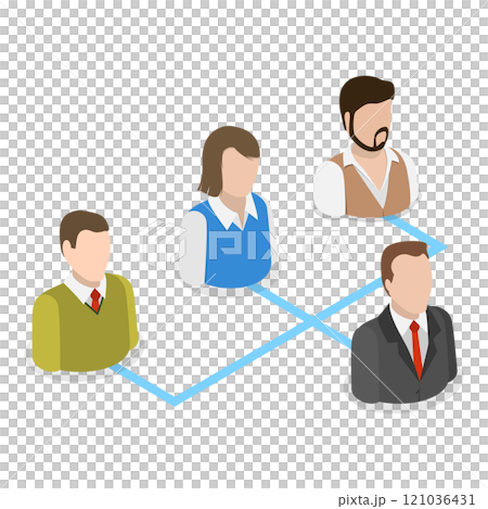 3D Isometric Flat  Illustration of Organization Chart. Item 6 121036431