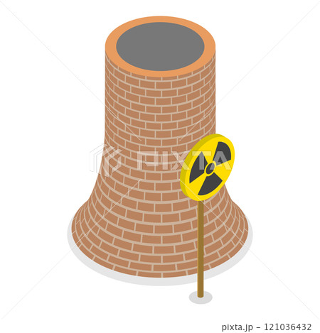 3D Isometric Flat  Set of Radioactive Waste Items. Item 5 121036432